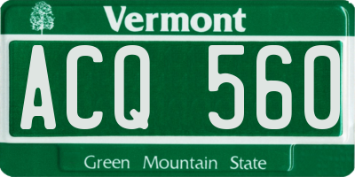 VT license plate ACQ560