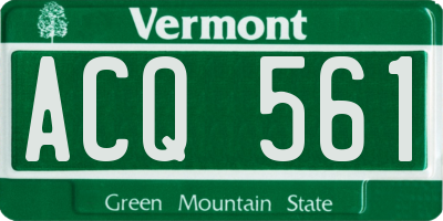 VT license plate ACQ561