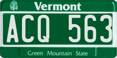VT license plate ACQ563