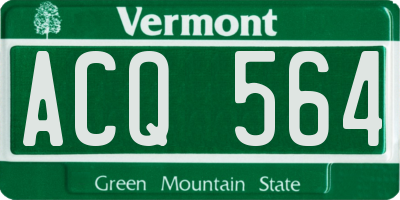 VT license plate ACQ564