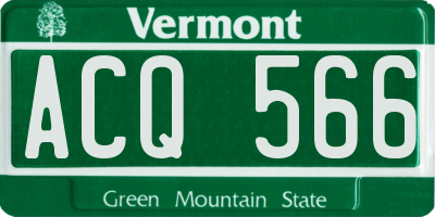 VT license plate ACQ566