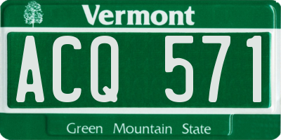 VT license plate ACQ571