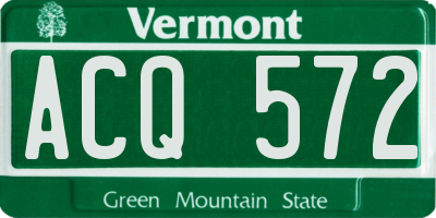 VT license plate ACQ572