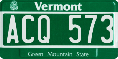 VT license plate ACQ573