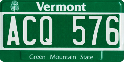 VT license plate ACQ576
