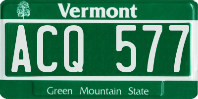 VT license plate ACQ577