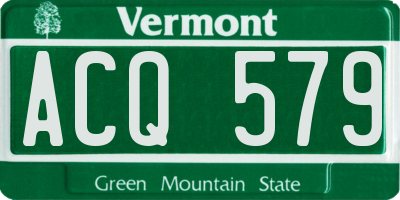 VT license plate ACQ579