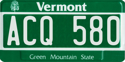 VT license plate ACQ580