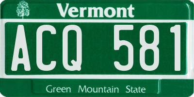 VT license plate ACQ581