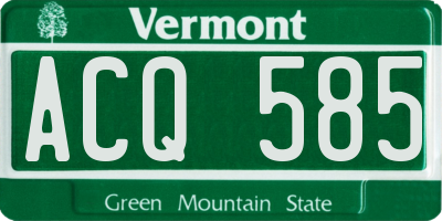 VT license plate ACQ585