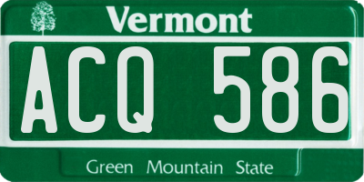 VT license plate ACQ586