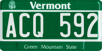 VT license plate ACQ592