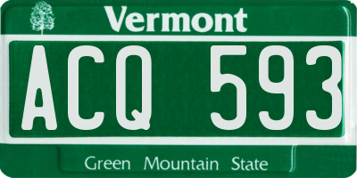 VT license plate ACQ593