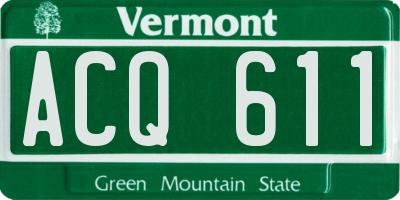 VT license plate ACQ611