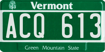VT license plate ACQ613