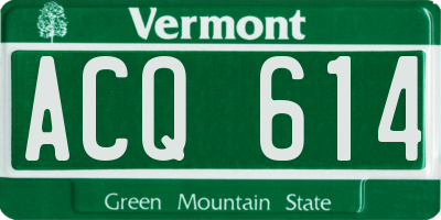 VT license plate ACQ614
