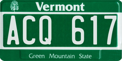 VT license plate ACQ617