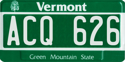 VT license plate ACQ626