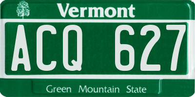 VT license plate ACQ627
