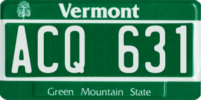 VT license plate ACQ631