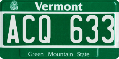 VT license plate ACQ633