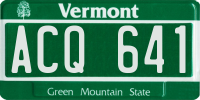 VT license plate ACQ641