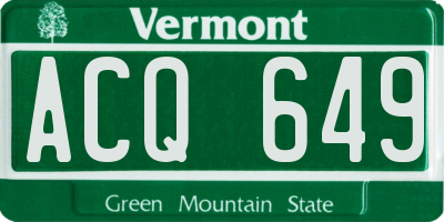 VT license plate ACQ649
