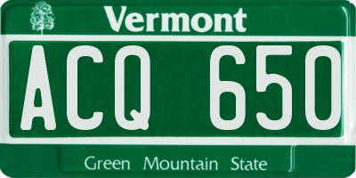 VT license plate ACQ650