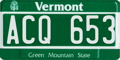 VT license plate ACQ653
