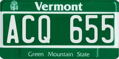 VT license plate ACQ655