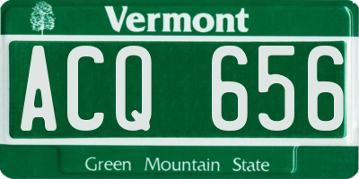 VT license plate ACQ656