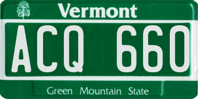 VT license plate ACQ660