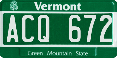 VT license plate ACQ672