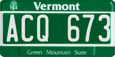 VT license plate ACQ673