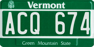 VT license plate ACQ674