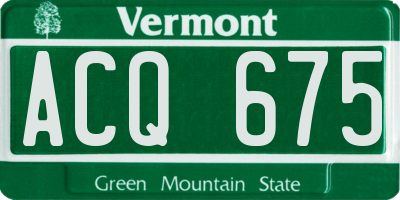 VT license plate ACQ675