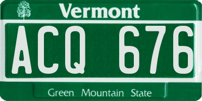 VT license plate ACQ676