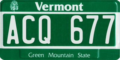 VT license plate ACQ677