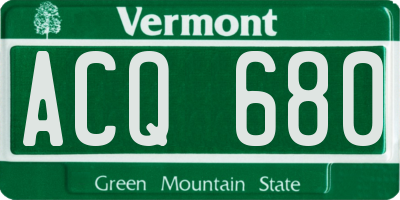 VT license plate ACQ680