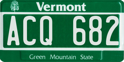 VT license plate ACQ682