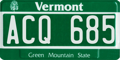 VT license plate ACQ685