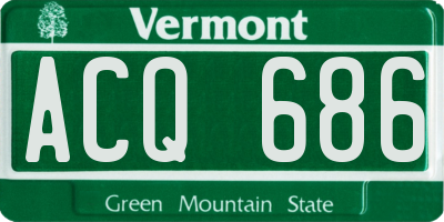 VT license plate ACQ686