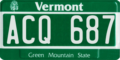 VT license plate ACQ687