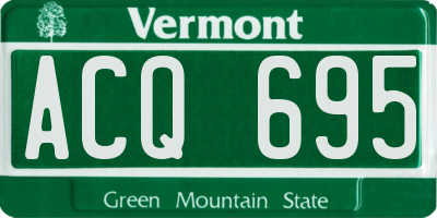 VT license plate ACQ695