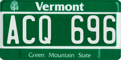VT license plate ACQ696