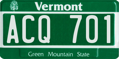 VT license plate ACQ701