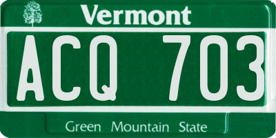 VT license plate ACQ703