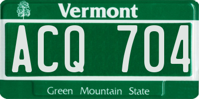 VT license plate ACQ704