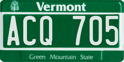VT license plate ACQ705