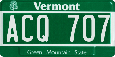 VT license plate ACQ707